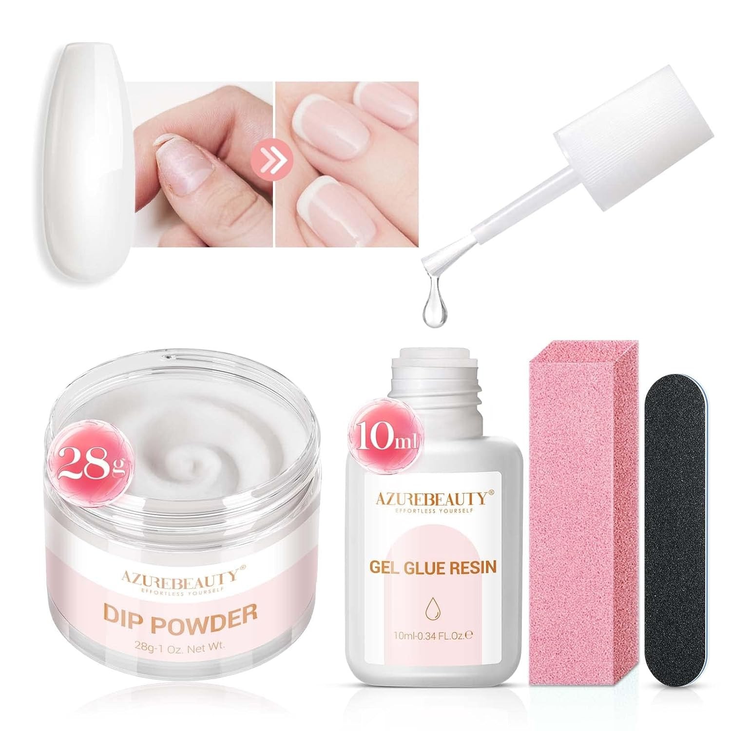 AZUREBEAUTY Nail Repair Kit Transparent Crystal for Broken Cracked Clear