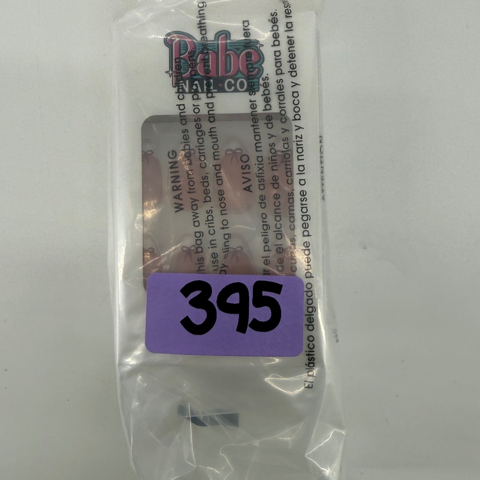 Babe Nail Co 3 pack Valentines Press On Nails Set Pink French Bow Heart Designs
