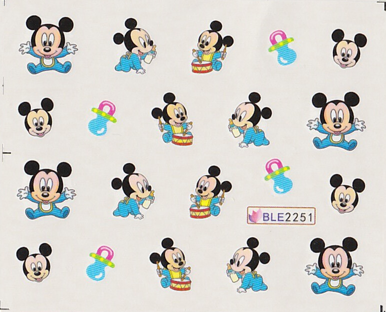 1-11 sheets Kids Mickey Mouse Nail Stickers Minnie Bow Ears Gift Goode Bag B-day