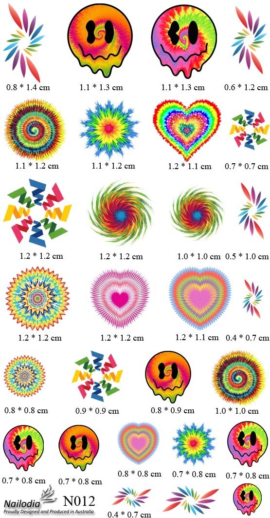 Rainbow Tie Dye Galaxy Nail Art Decal Sticker