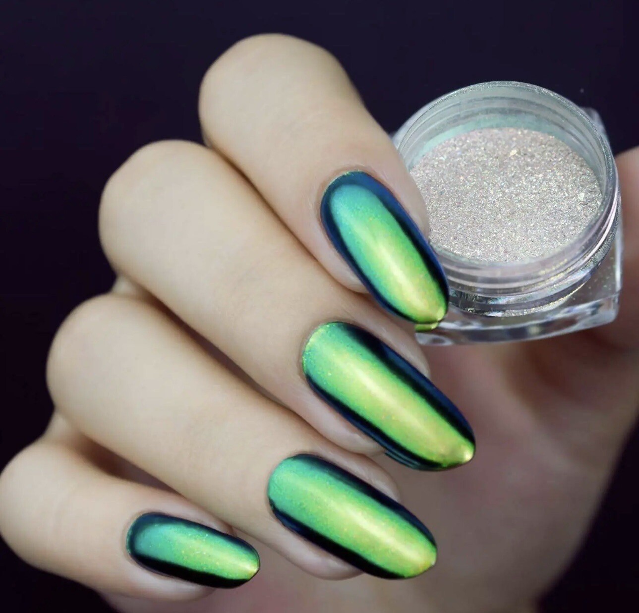 AURORA CHROME POWDER Nail GLITTER AB Unicorn MERMAID MIRROR Effect RAINBOW Opal