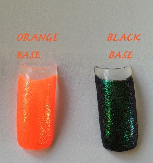 Orange Nail Glitter Mermaid Effect Iridescent Neon for Varnish, Acrylic & gel 05