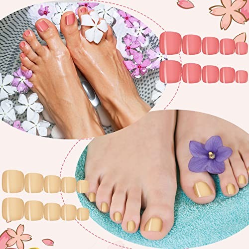 Maitys 720 Pieces Fake Toenails Short False Toe Nails Press on Toenails Square