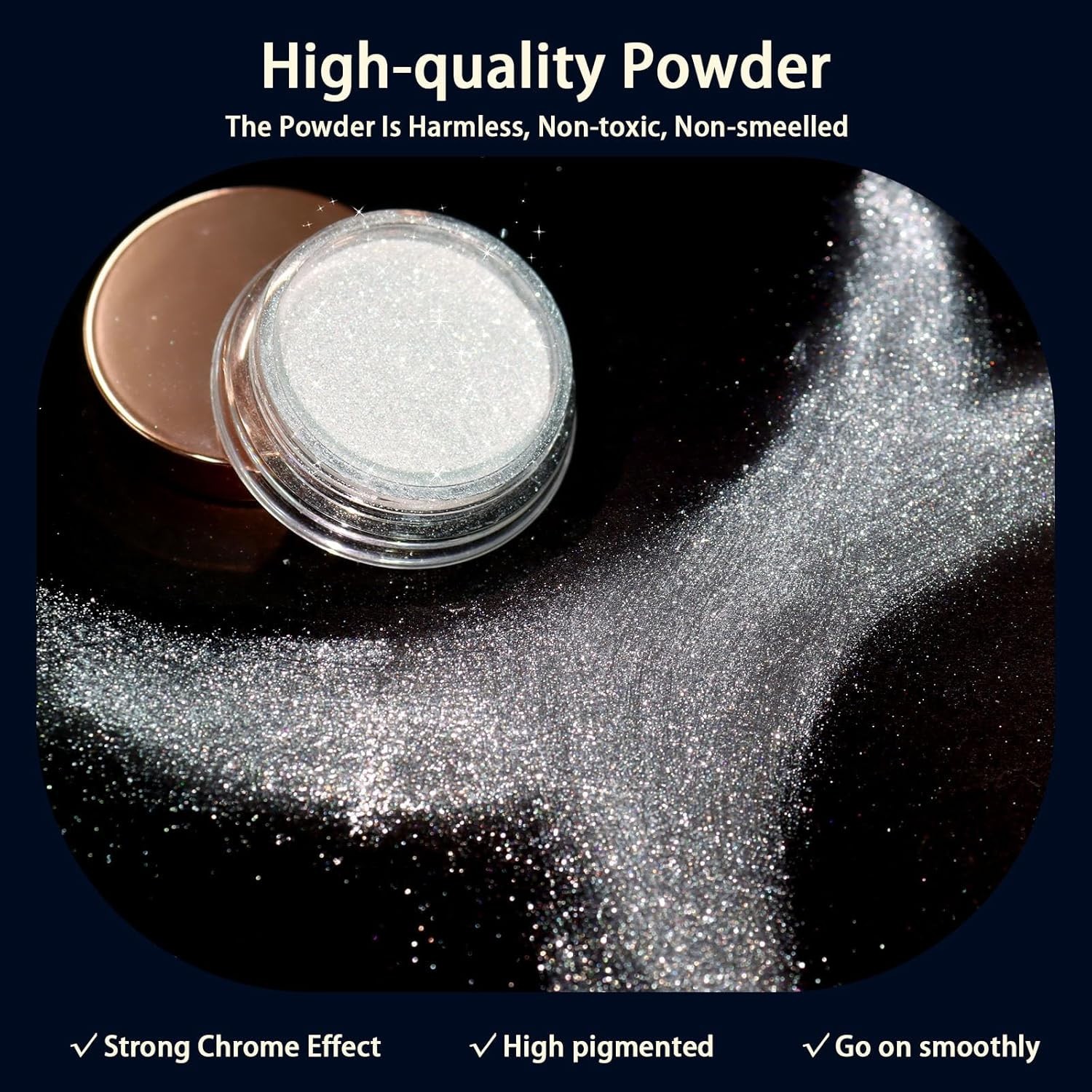 Radiant Unicorn Chrome Powder – Moonlight White for Salon-Quality Nail Creations