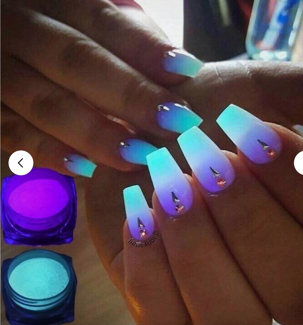 2 Pots Phosphor Nail Glow in the Dark Neon Powder Luminous Pigment Fluorescent