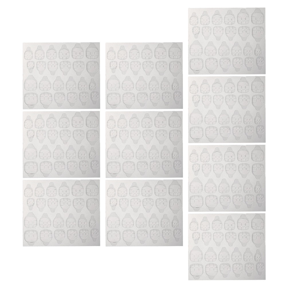 10 Sheets Transparent Sticker Paper Nail Adhesives Tabs Stickers Glue