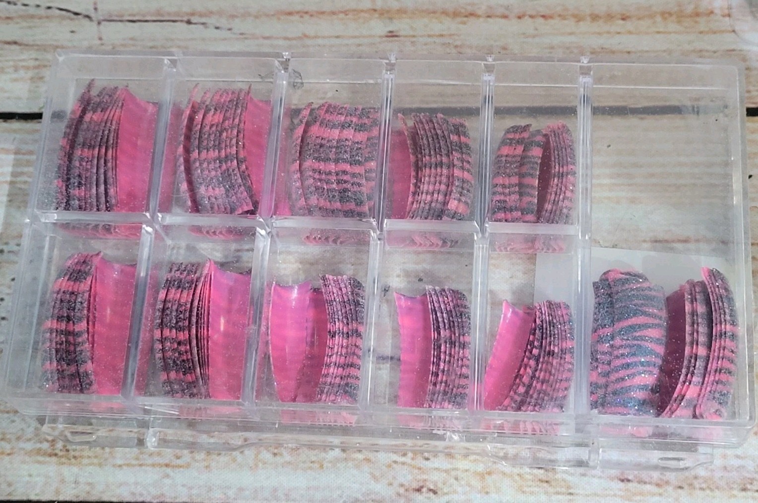 Artificial Nail Tips Set with Box Clear, Metallic, Pink Black New, Other