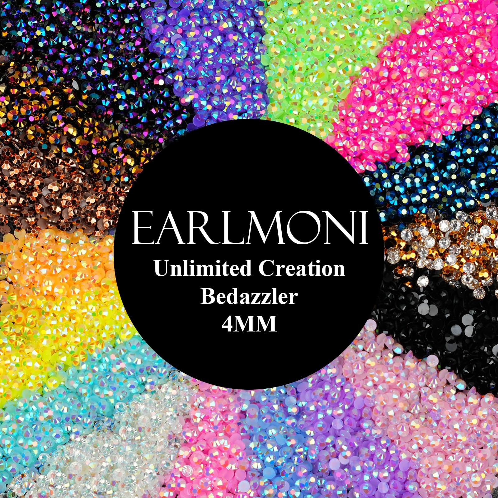 30000Pcs Resin Jelly Rhinestones for Bedazzling, EARLMONI Flatback Gems Bedaz…