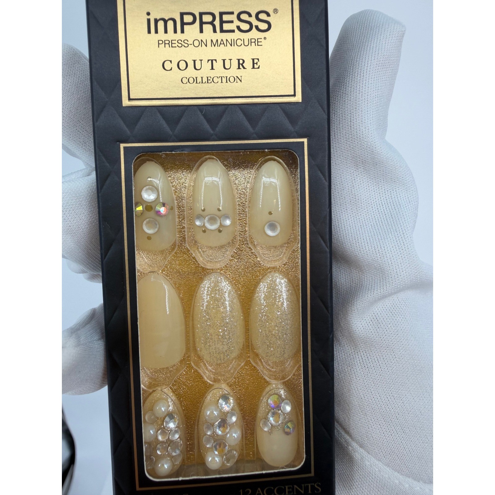 imPRESS Couture Collection Press On Manicure 30 Nails 12 Accents Luxurious 93-32