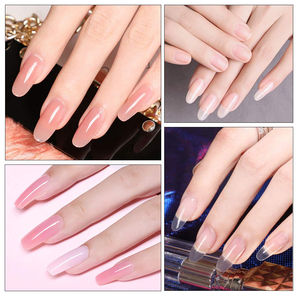 Poly Extension Gel Dual Nail Form 120Pcs Coffin Nails Clear Ballerina Nail Tips