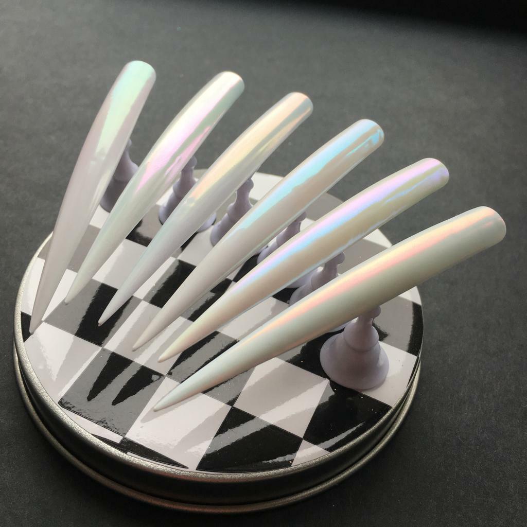 Aurora White Chrome Chameleon Nail Powder Rainbow Colour Changing Mirror Effect