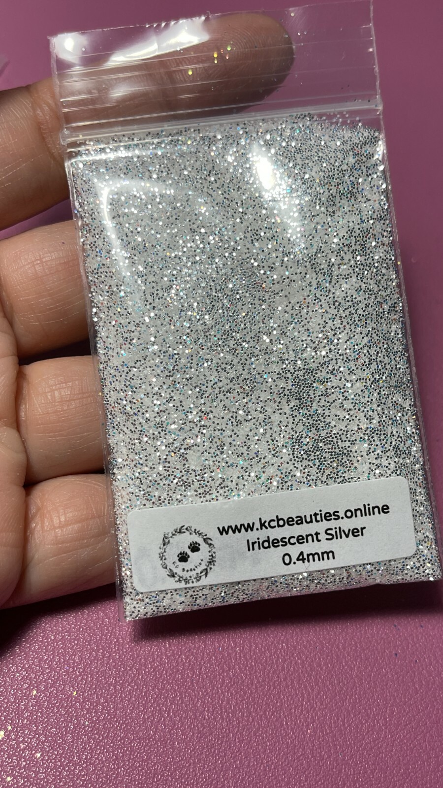Iridescent White Glitter Hex Snow White pink blue sheen Nail Art US seller