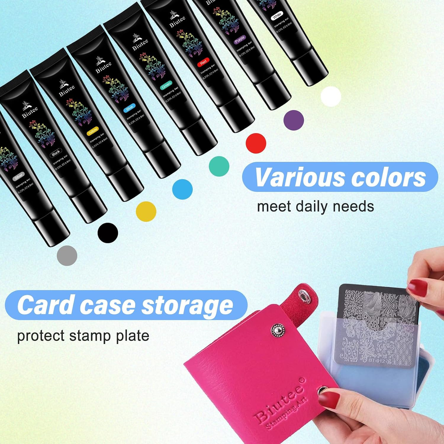 23Pcs Nail Stamping Plates Set 12 Templates 8 Polish Gel | Nail Stamping Kit Sta