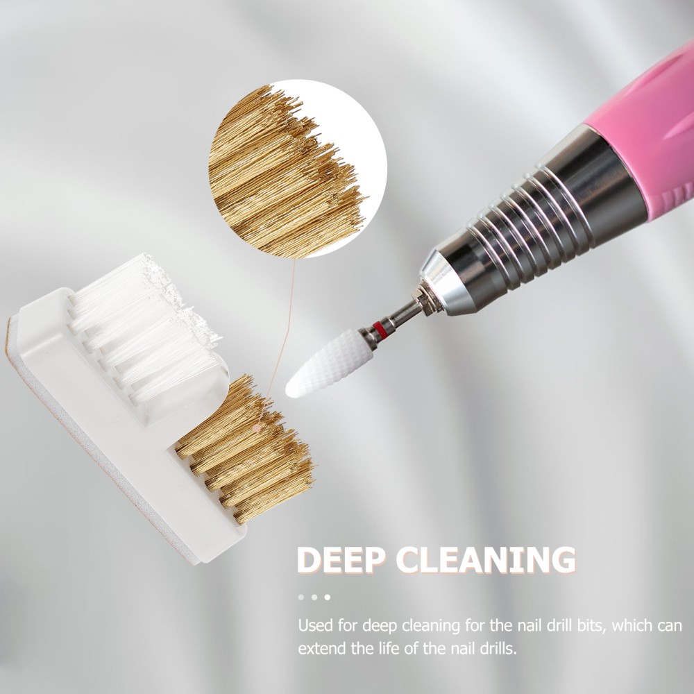 2PCS Brass Cleaning Brush Professional Nail Cleaner Small Wire Brushes Rotary