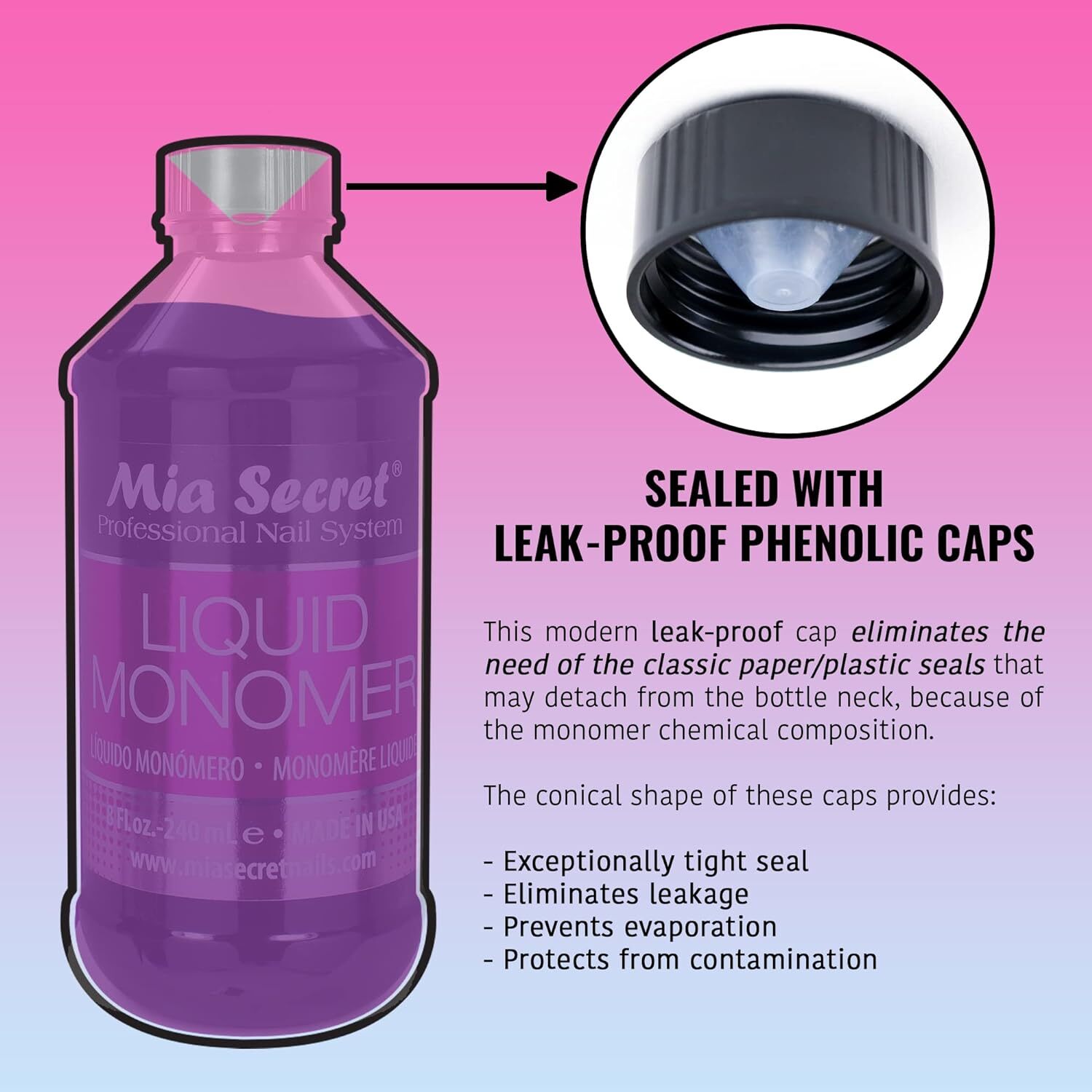 Mia Secret Liquid Monomer – Nail Acrylic System [All Size Available/ Odorless]