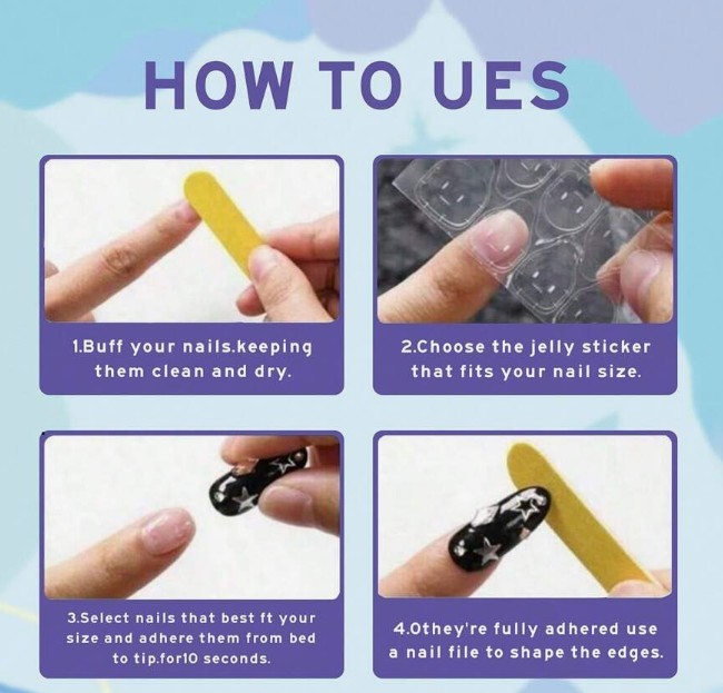 10 pcs Super Long HandMade Gradient Press On Nails-Choose From Many Colors New