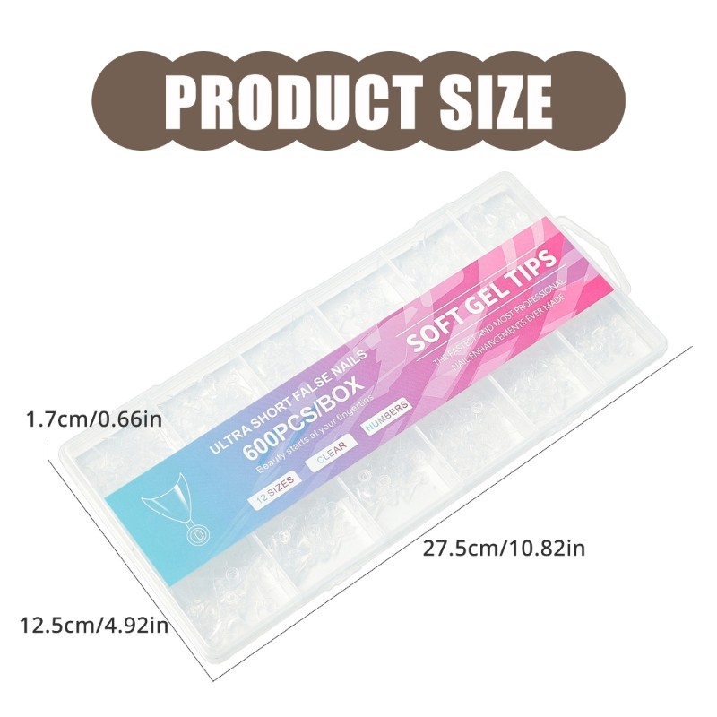 600pcs Short Nail Covers False Nail For A Natural Look And Comfortable Fit