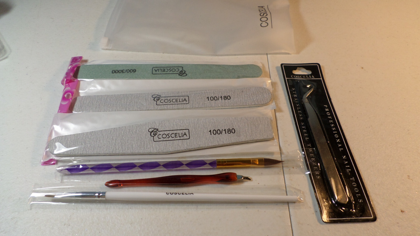 Coscel’ia Professional Nail Art Kit ~ 200 Nails~Glitter~Nail Glue~ Complete ~New