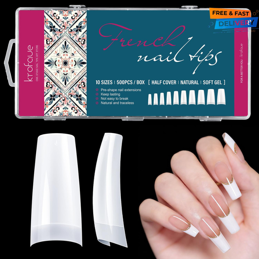 French Style 500PCS Acrylic Nail Tips Set – Your Go-To for Beautiful Manicures