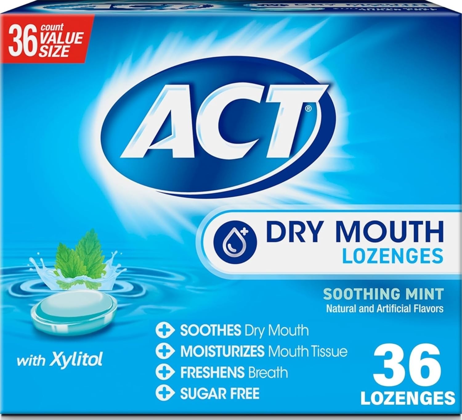 Xylitol-Enhanced Dry Mouth Soothing Gum, 36 ct – Freshens Breath Instantly