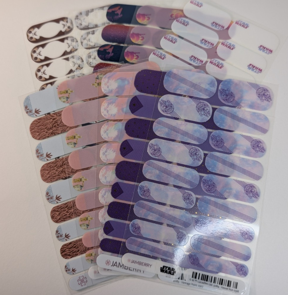 Jamberry Nail Wraps Full Sheets – Disney Star Wars Purples & Pinks – Lot of 10