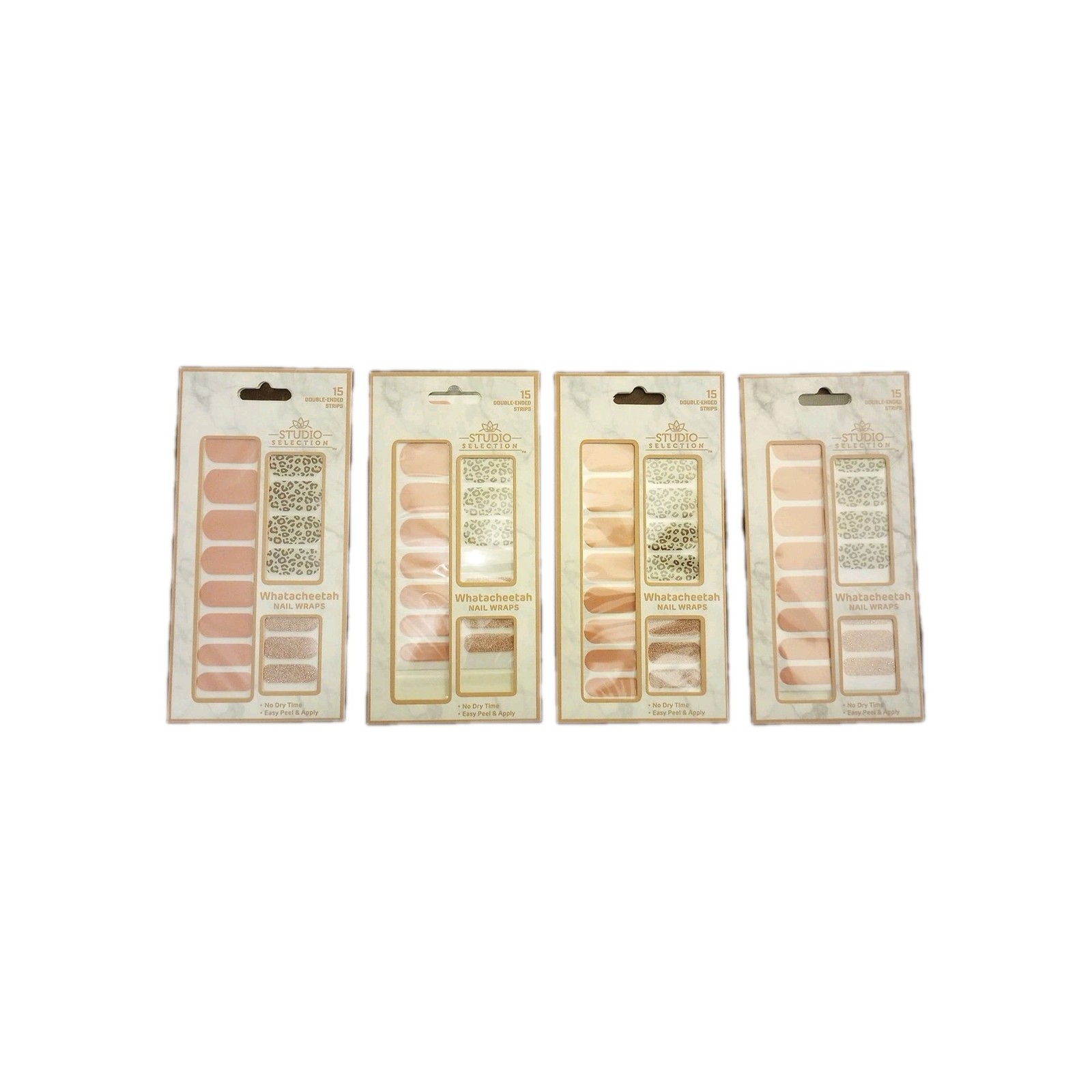 Studio Selection Whatacheetah Nail Wraps 15 Strips Each Set Of 4 New