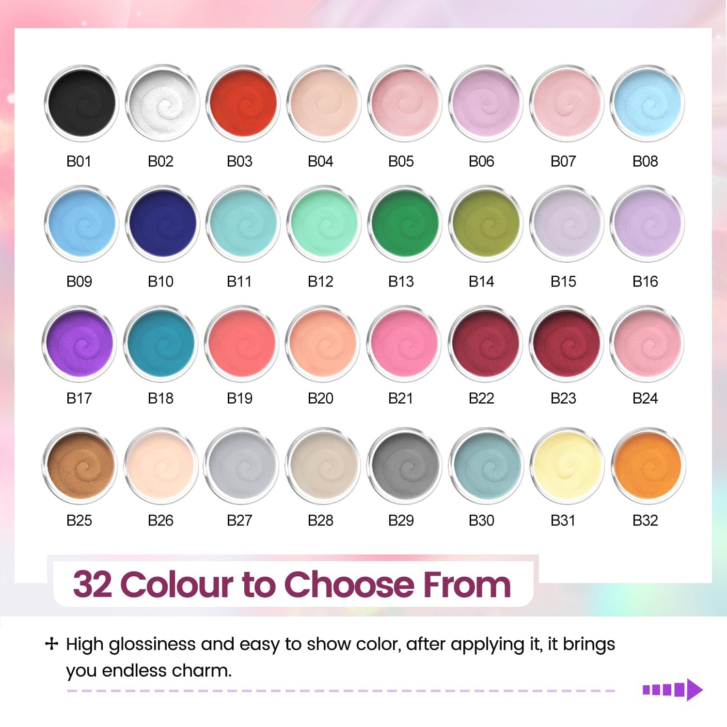 Acrilicos De Colores Para Unas Dulce Uñas Acrílicas Polvo Colección 32 Colors