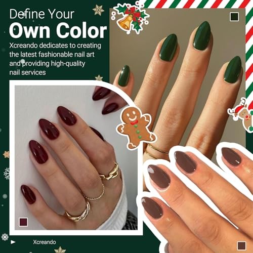 Burgundy Wine Red Press on Nails Short Almond Fake Nails glossy burgundy red