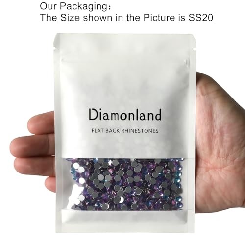 Diamonland Flatback Glass Crystal Rhinestones Rounds Gems for Bedazzling Nail…