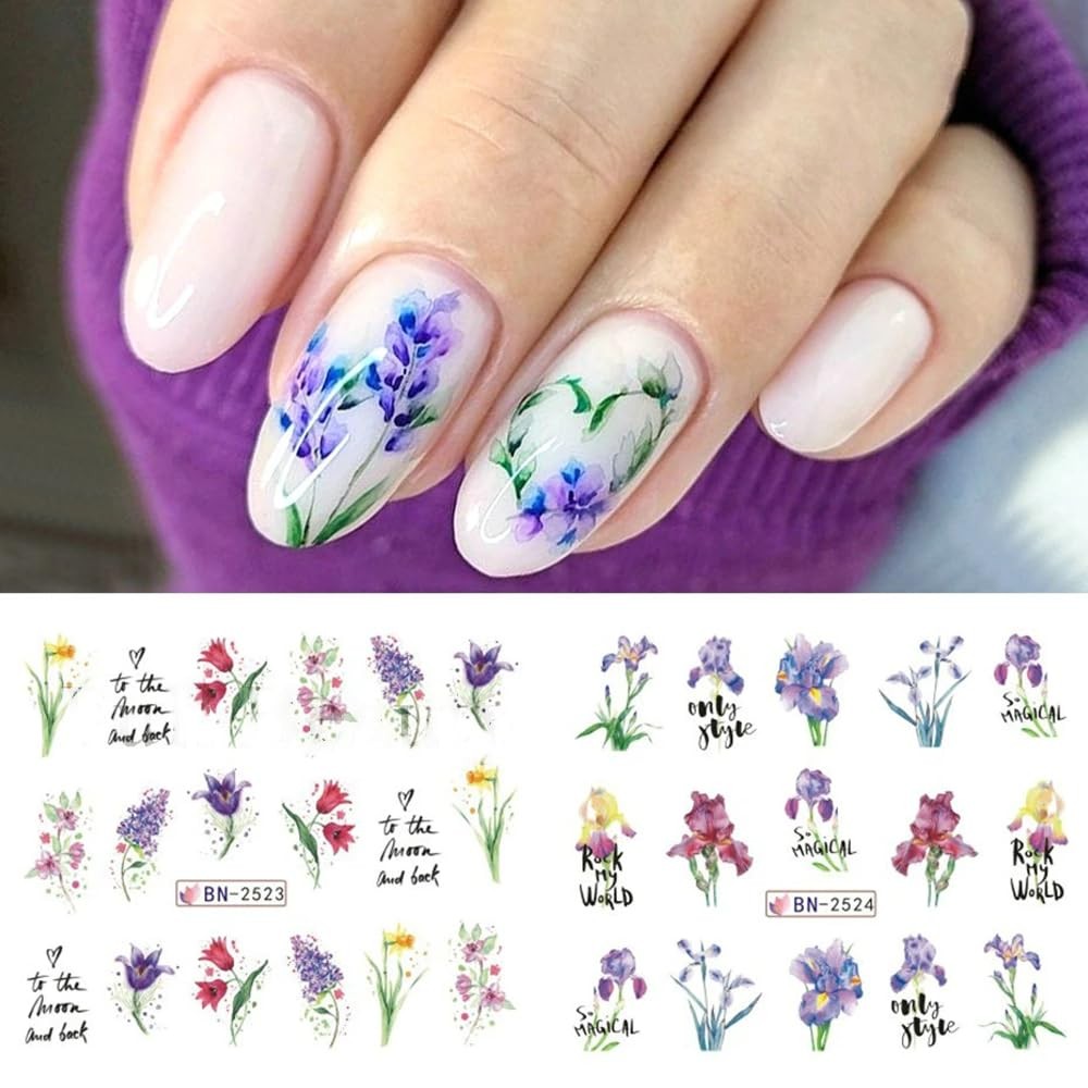 Pegatinas de uñas de mariposa Calcomanías acrílicas para decoración de uñas