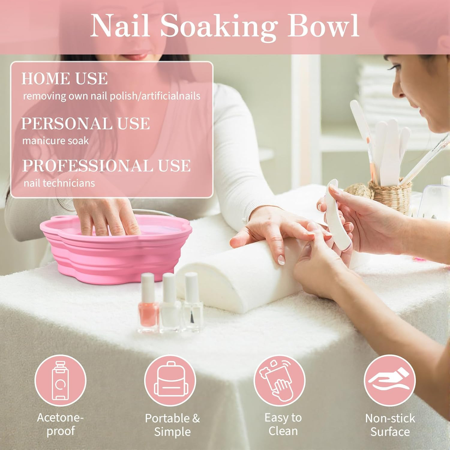 Nail Soaking Bowl Nail Soak off Gel Nail Polish Remover Dip Powder Remover Dip P