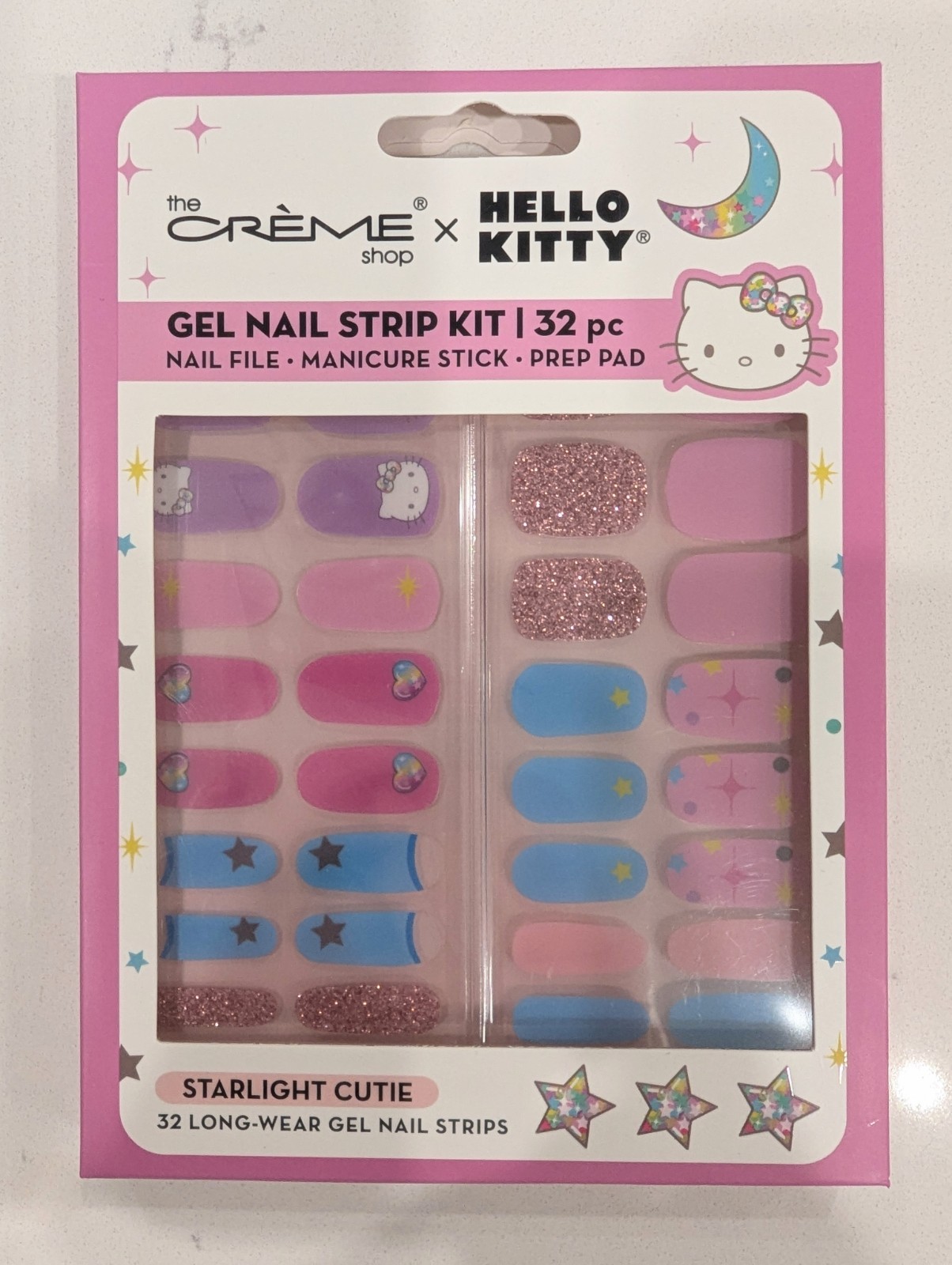 2x – The Crème Shop x Hello Kitty Gel Nail Strip Kit 32 Pieces Starlight Cutie