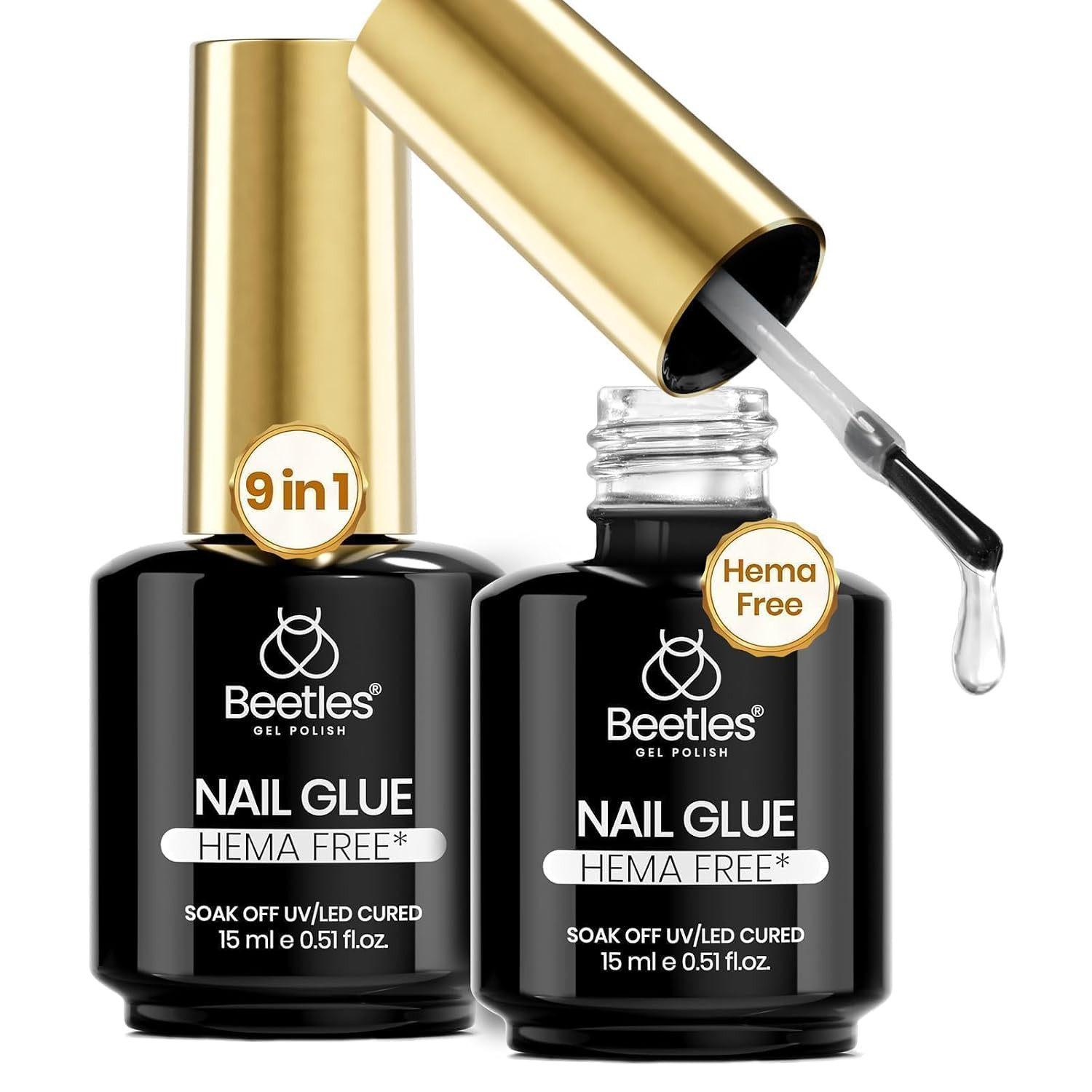 2Pcs 15Ml Hema-Free Nail Glue Gel for Acrylic Nail Tips | Clear Press on Nails,