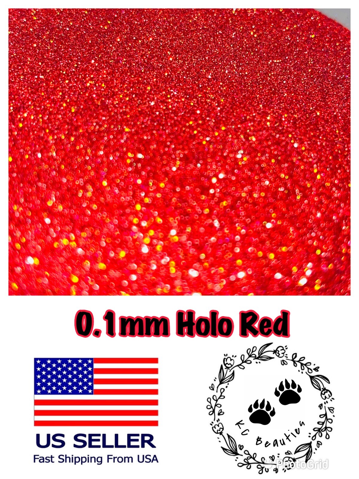 Solvent Resistant Holographic Red Epoxy Resin Nail Art Tumbler 1oz 0.1mm