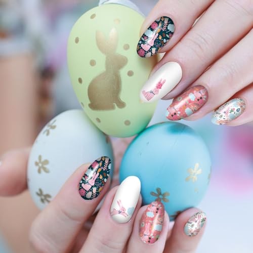 12 Sheets Easter Nail Wraps Full Stickers Nail Polish 12 Sheets, Easter