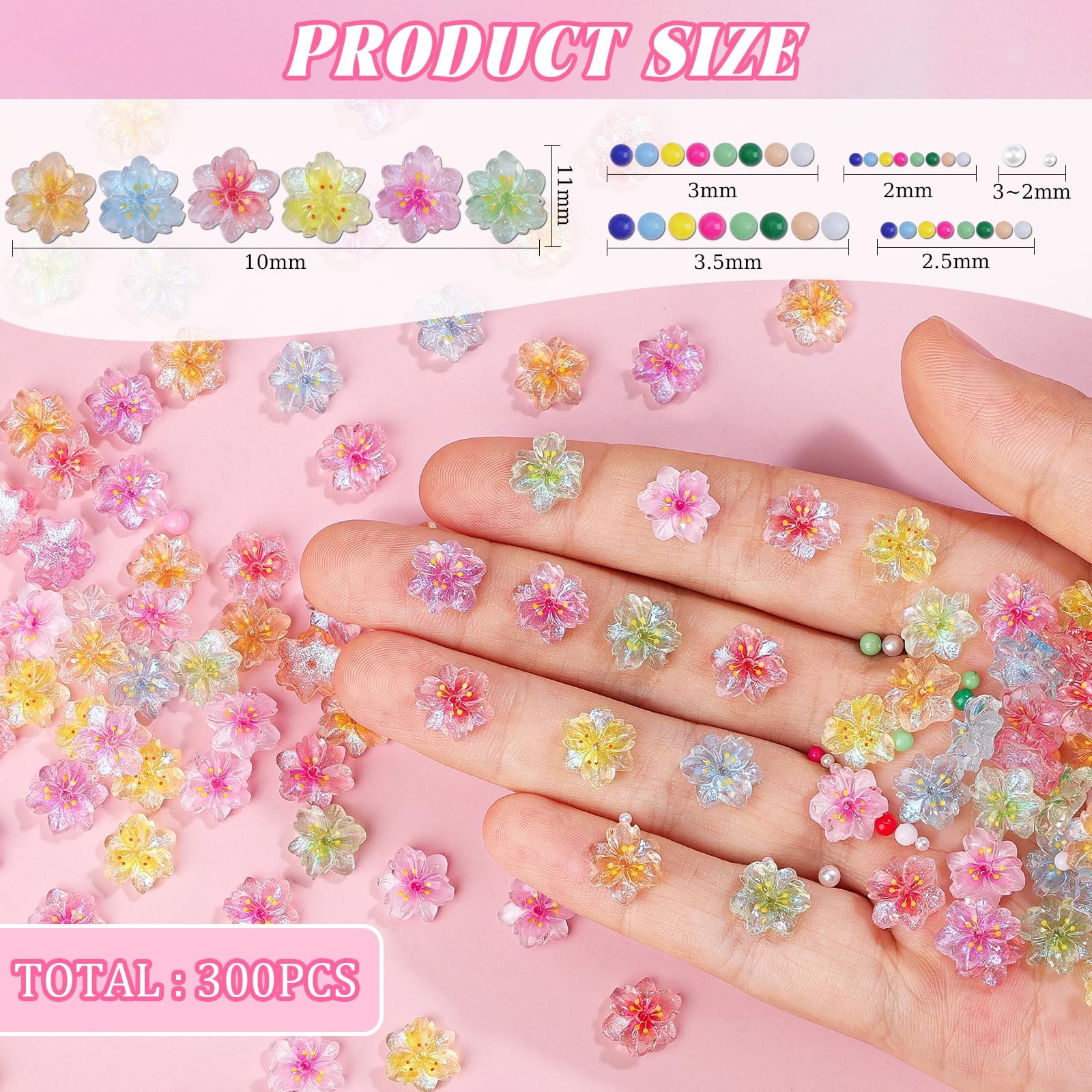 Flower Nail Charms for Acrylic Nails Manicure DIY Nail Decor Women Girls Crafts