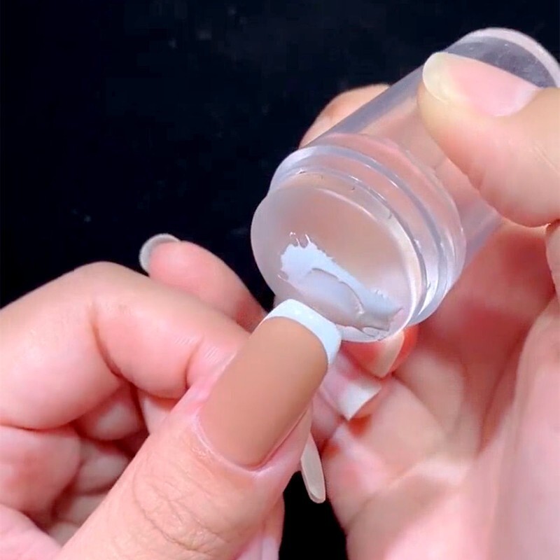 Estampador Uñas Silicona Uñas Francesas Plantilla Doble Cabezal Manicure Nuevo