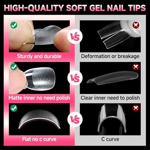 Oval Round Nail Tips Pre-shaped Half Matte 120pcs Short Oval A-Short Oval