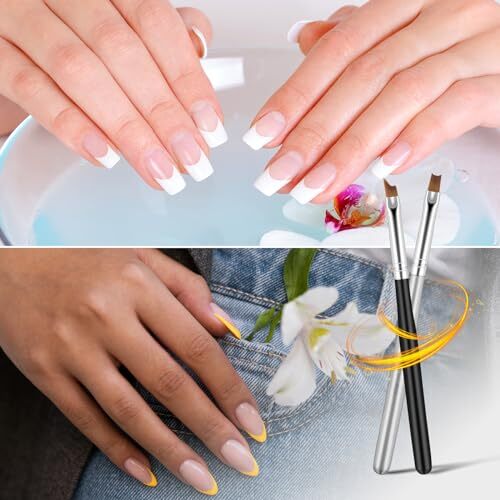 Oblique Head Nail Brushes Moon Shape French Brush French Tip Nail Brushes Set