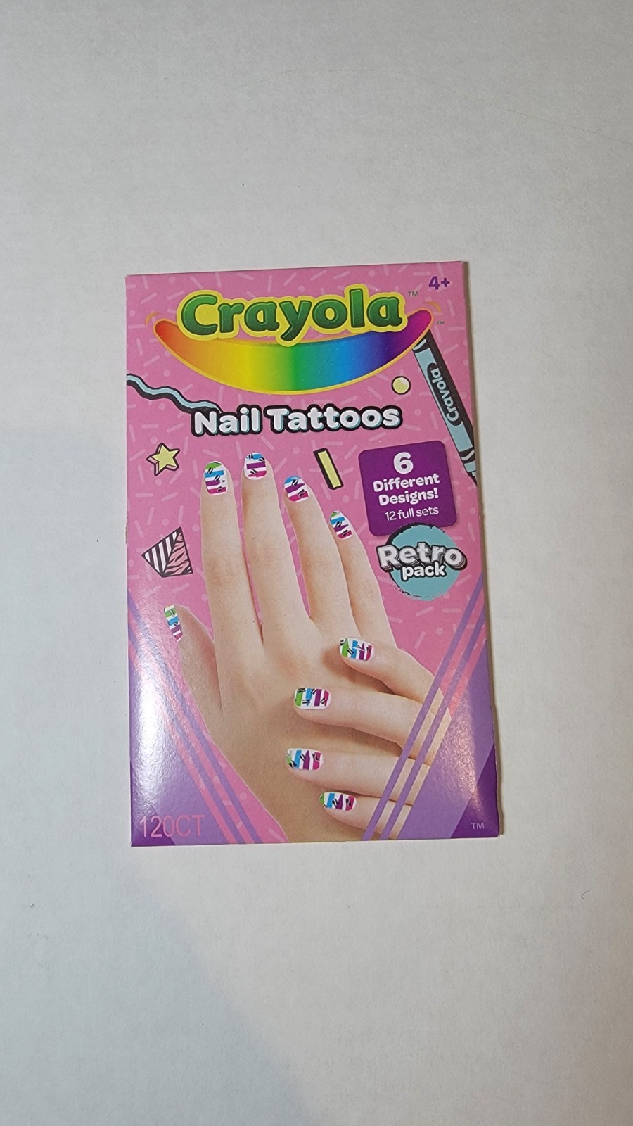 CRAYOLA NAIL TATTOOS 3 PACK | 12 FULL SETS ON EACH PACK | BRAND NEW | NEVER OPEN