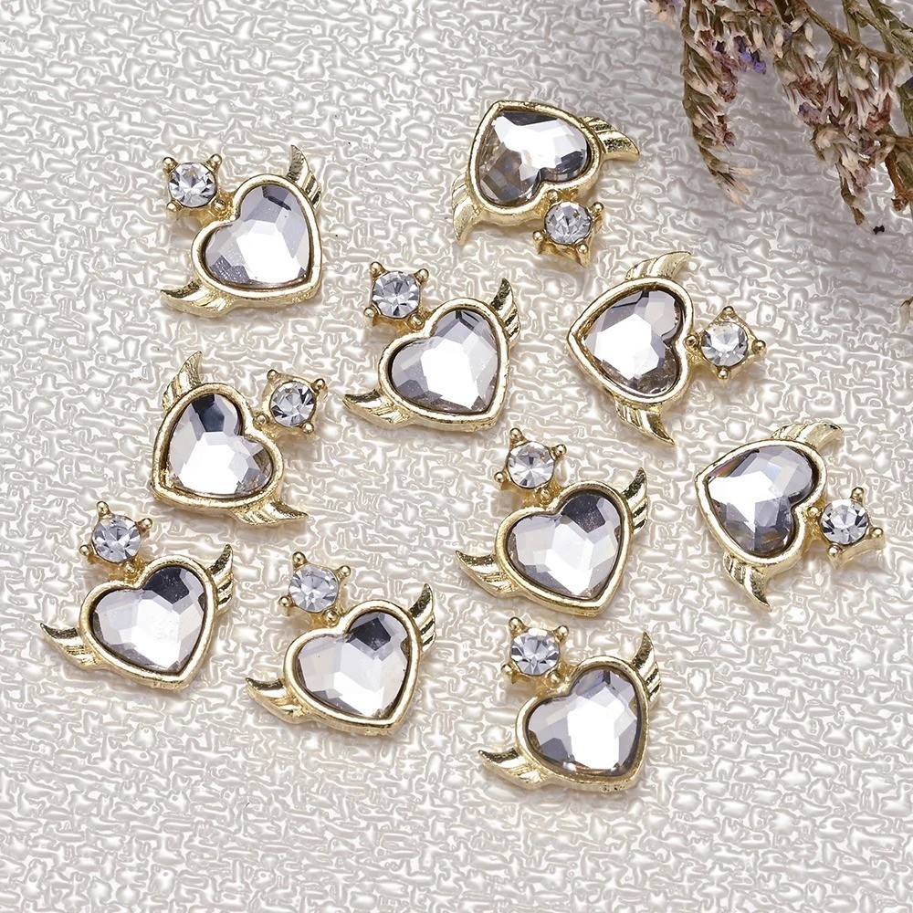 10pcs 3D Nail Art Jewelry Charms Crystal Butterfly Nail Tips Decorations