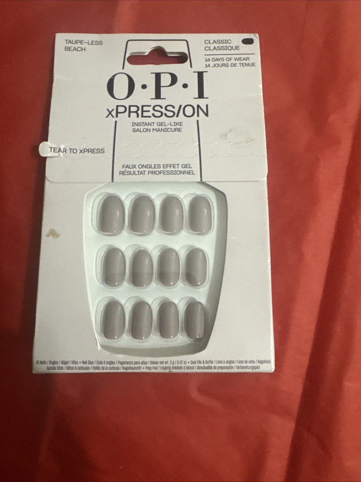 OPI XPress On Instant Gel Like Nails Taupe Less Beach Classic Salon Manicure