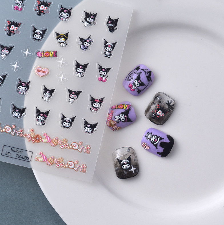 NAIL ART Character 5D Nail Seals KUROMI Nail Stickers Nail Decoration NS54