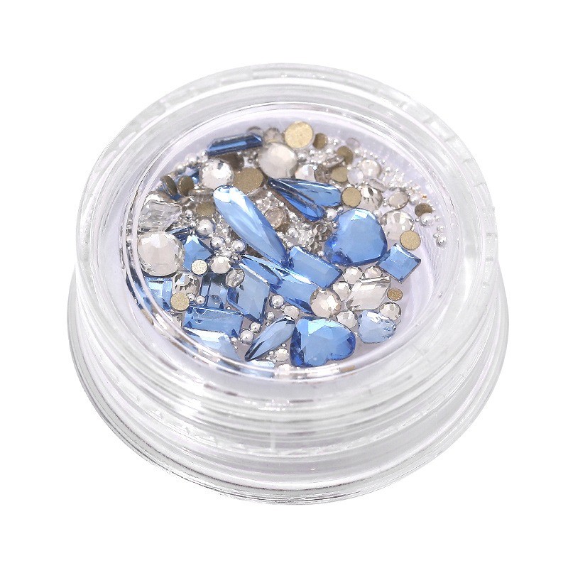 Mini Colorful Rhinestones Nail Art Charm, Multi Shape Flat Back Nail Gem