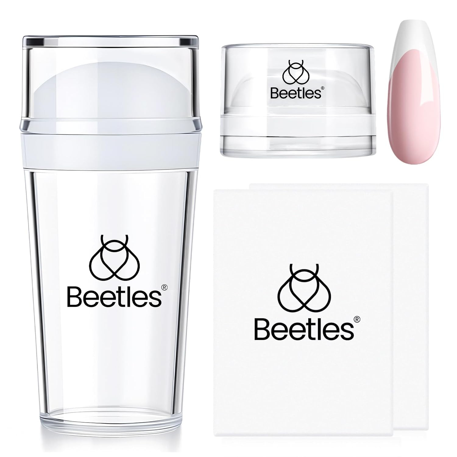 Beetles Nail Stamp, 4Pcs French Tip Tool Easy Manicure Nail Stamper Single Head