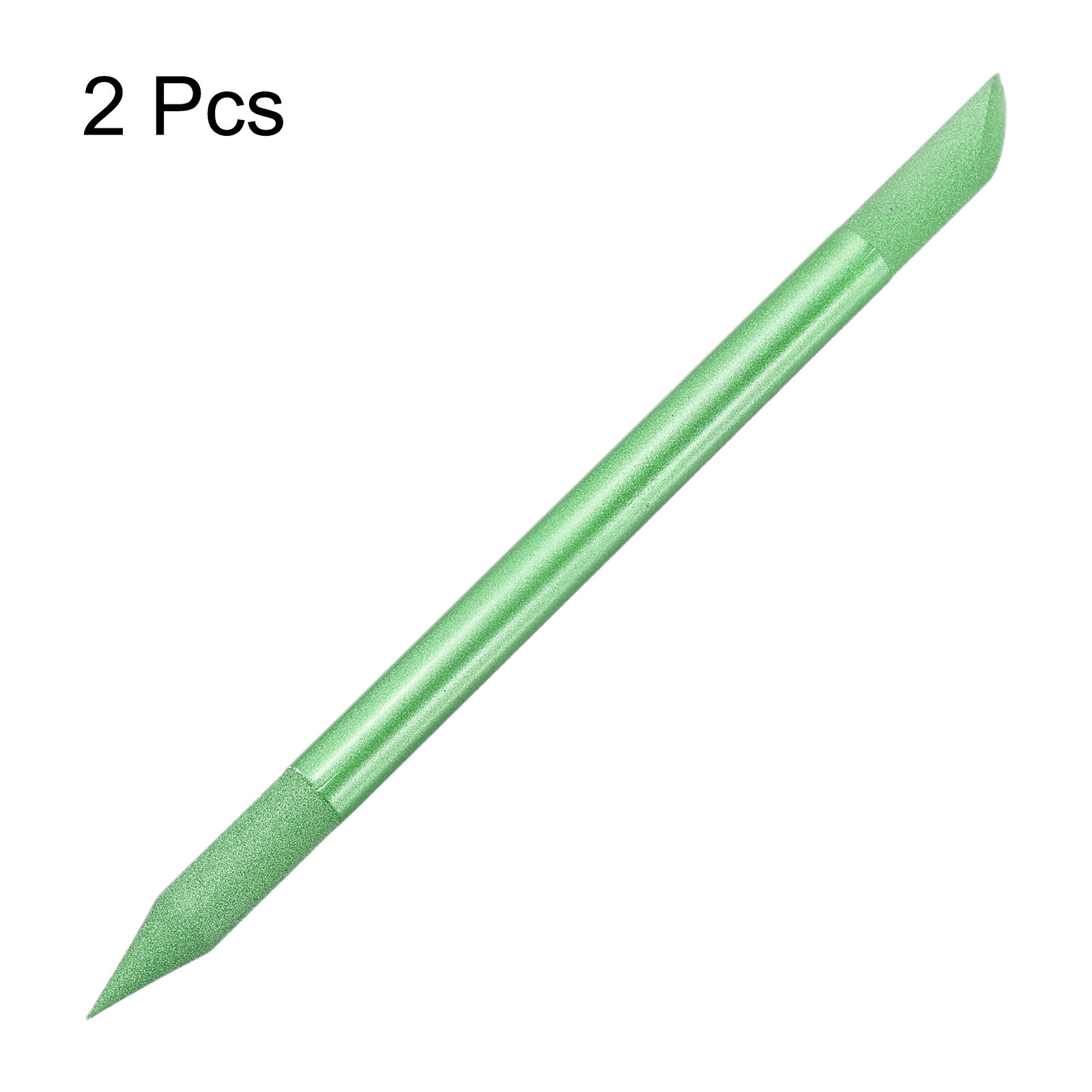 2pcs Glass Cuticle Pusher Crystal Manicure Stick for Nail Care, Green