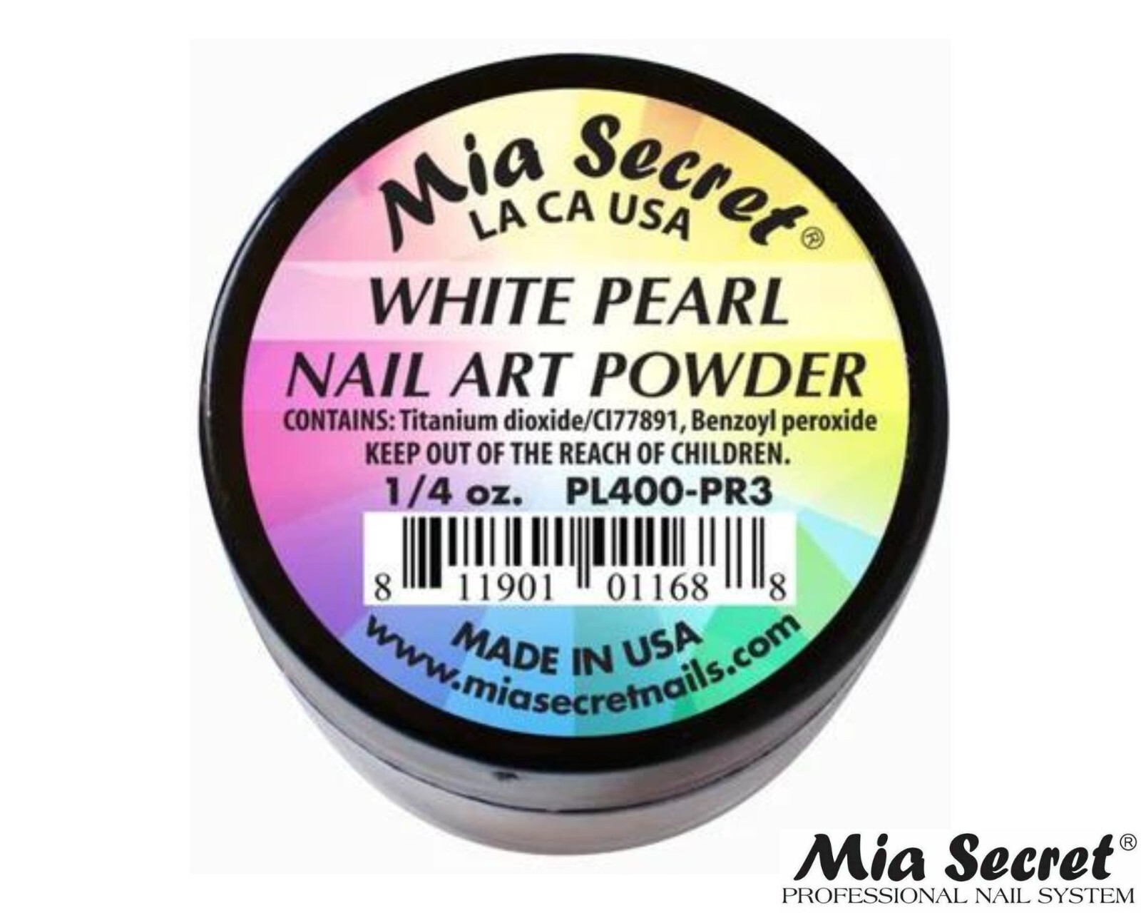 Mia Secret Nail Art Powder Pearl Collection (WHITE) 1/4oz
