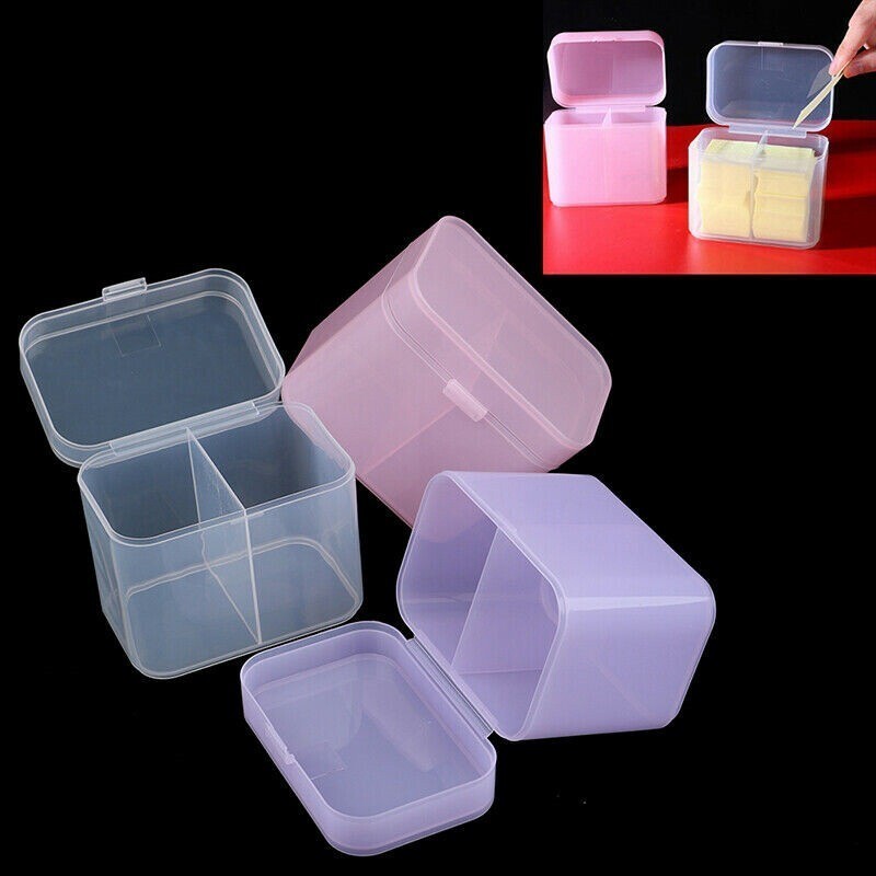 2 Grids Storage Tools Wipes Brush Grids Art Material Cotton Nail Pads Container