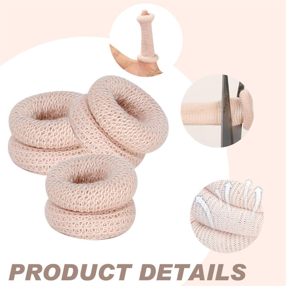 30 Pcs Bobs Thumb Bandage Finger Bandage Tubular Cotton Finger Cots for Kitchen