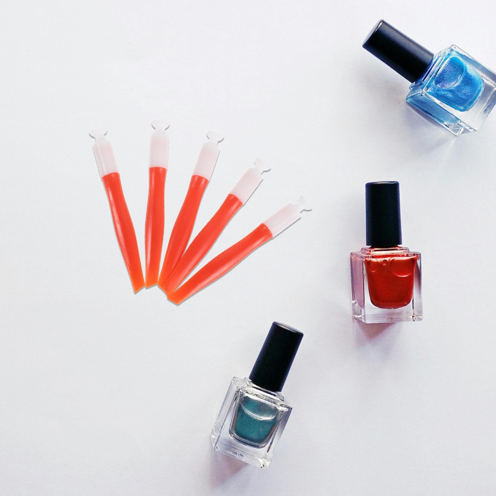 10Pcs Orange Reusable Nail Tip Suction Sticks for DIY Home Nail Art Tool